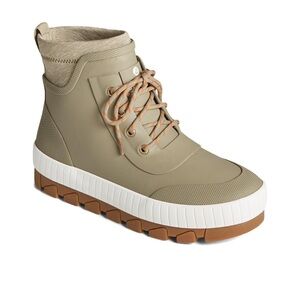 NWT Women’s Size 12 Sperry Torrent Olive Green Chelsea Rain Boots